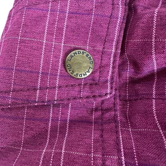 Lands’ End Snow Ski Pants Girls Plaid size 8 Dark Pink - Picture 4 of 7